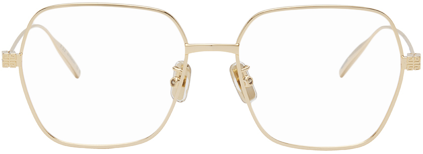 Shop Givenchy Gold Square Glasses In Shiny Endura Gold