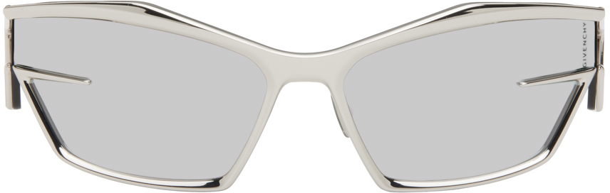Givenchy Silver Giv Cut Sunglasses In 16c Shiny Palladium