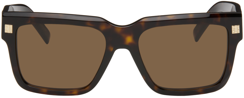 Givenchy Tortoiseshell Gv Day Sunglasses In 52j Dark Havana/rovi