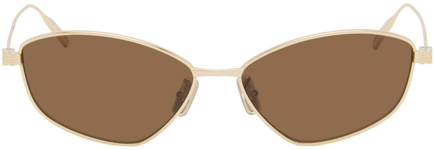 Givenchy Gold Gv Speed Sunglasses In 30j Shiny Endura Gol