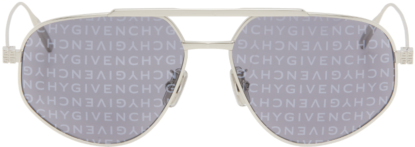 Gv Speed Geometric Sunglasses, 57mm In Silver/blue Mirrored Solid