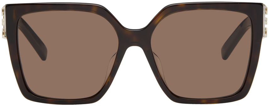 Givenchy Tortoiseshell 4g Sunglasses In 52e Dark Havana