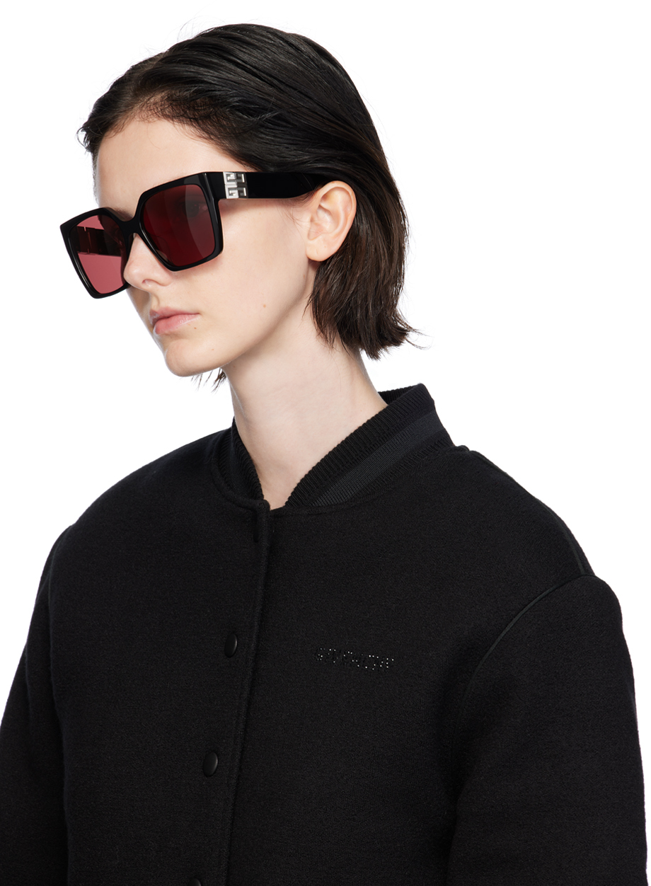 Givenchy Rectangular Sunglasses In 01s Shiny Black/bo