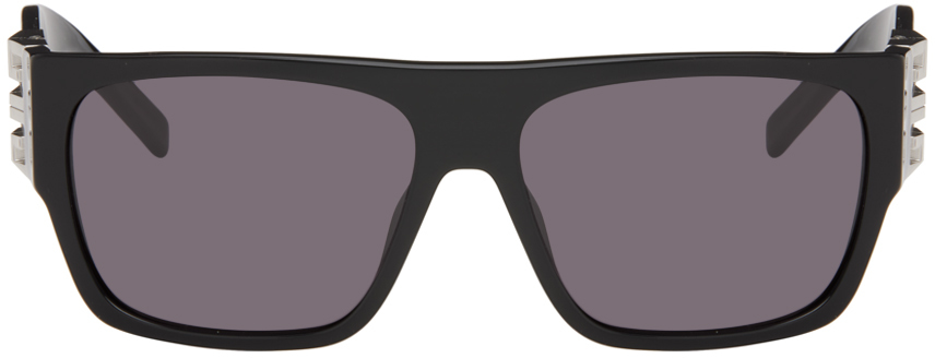 Givenchy Black 4g Sunglasses In 01a Shiny Black/smok