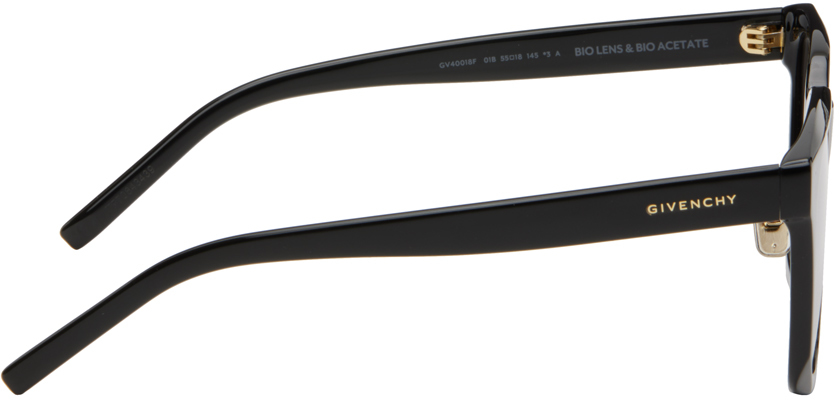 Givenchy Black Logo Sunglasses In 01b Shiny Black /g