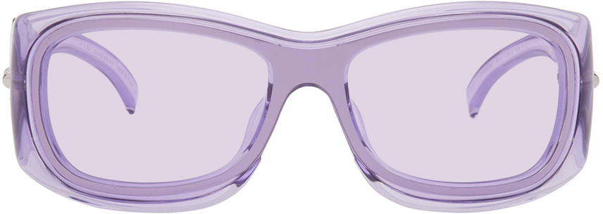 Givenchy Purple Goggle Sunglasses In 81y Shiny Violet / V