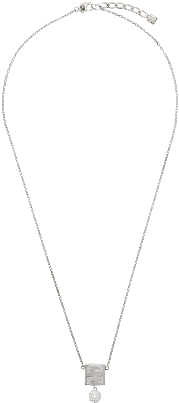 Givenchy: Silver 4G Crystal Necklace | SSENSE UK