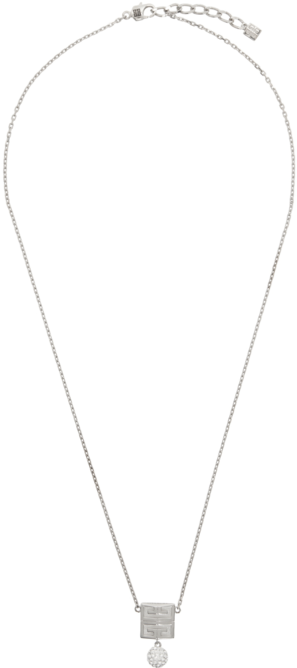 Givenchy Silver 4g Crystal Necklace In 040-silvery