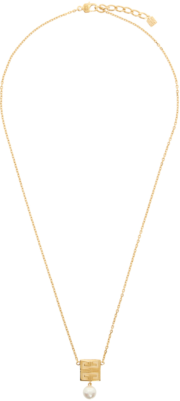 Givenchy Gold 4g Pearl Necklace In 710-golden Yellow