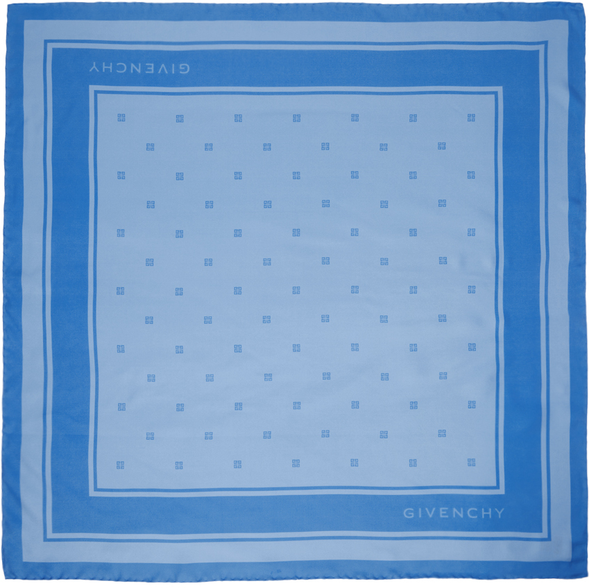 Blue Plumetis Print Square Scarf