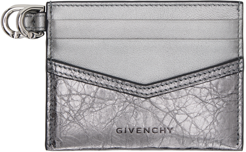 Givenchy Silver Voyou Card Holder In 070-silvery Grey