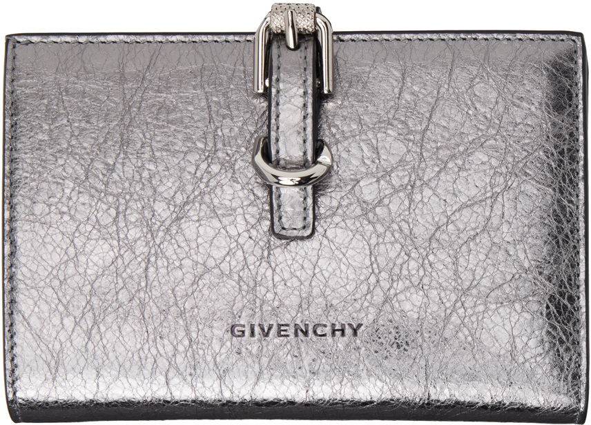 Givenchy Silver Voyou Wallet In 070-silvery Grey