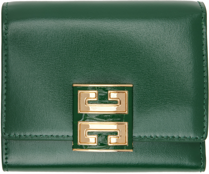 Shop Givenchy Green 4g Wallet In 320-emerald Green