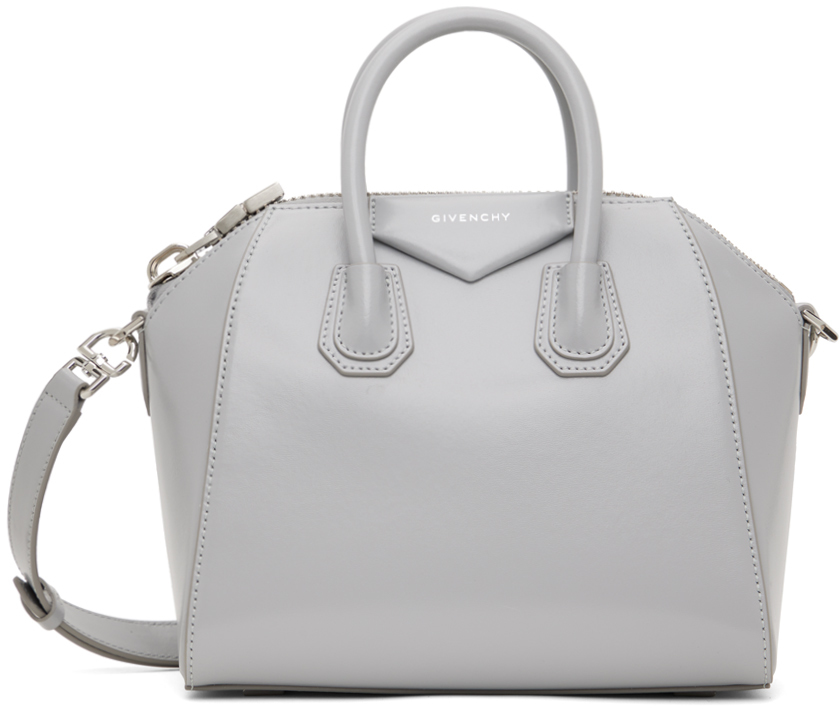 Givenchy Gray Mini Antigona Bag In 050-light Grey