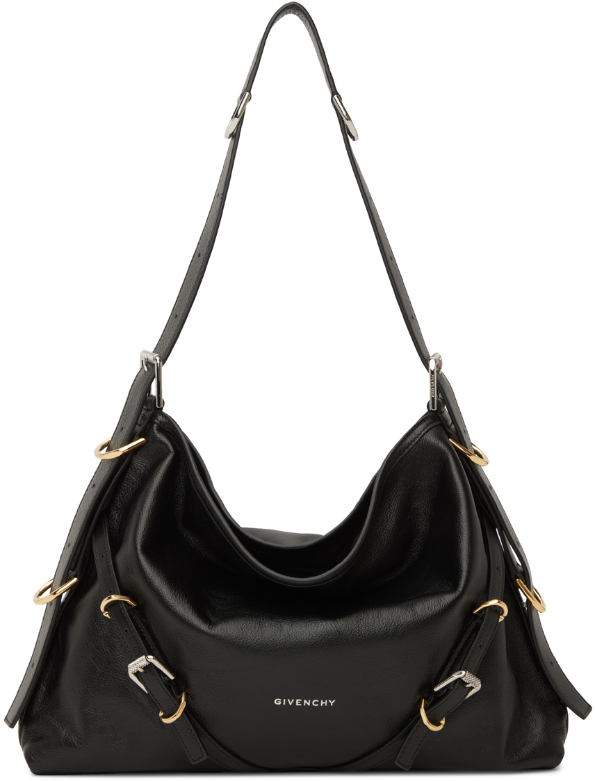 Givenchy Black Medium Voyou Bag In 001-black