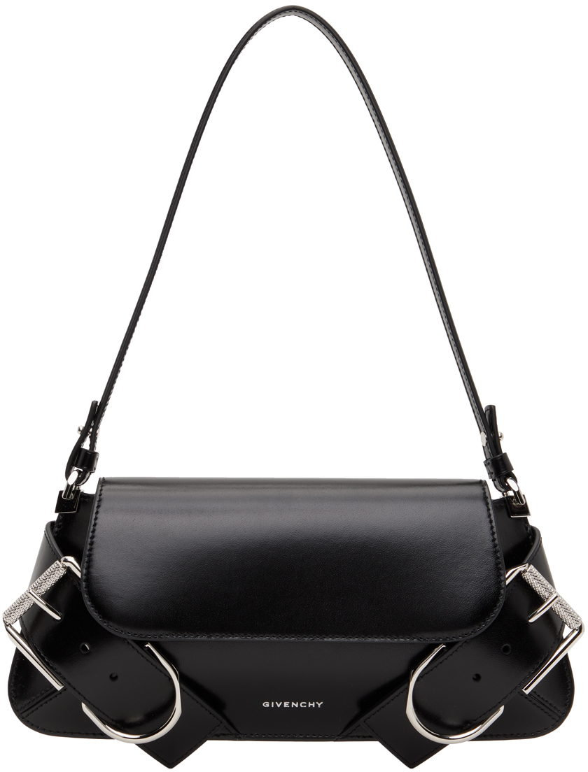 Shop Givenchy Black Voyou Flap Shoulder Bag In 001-black