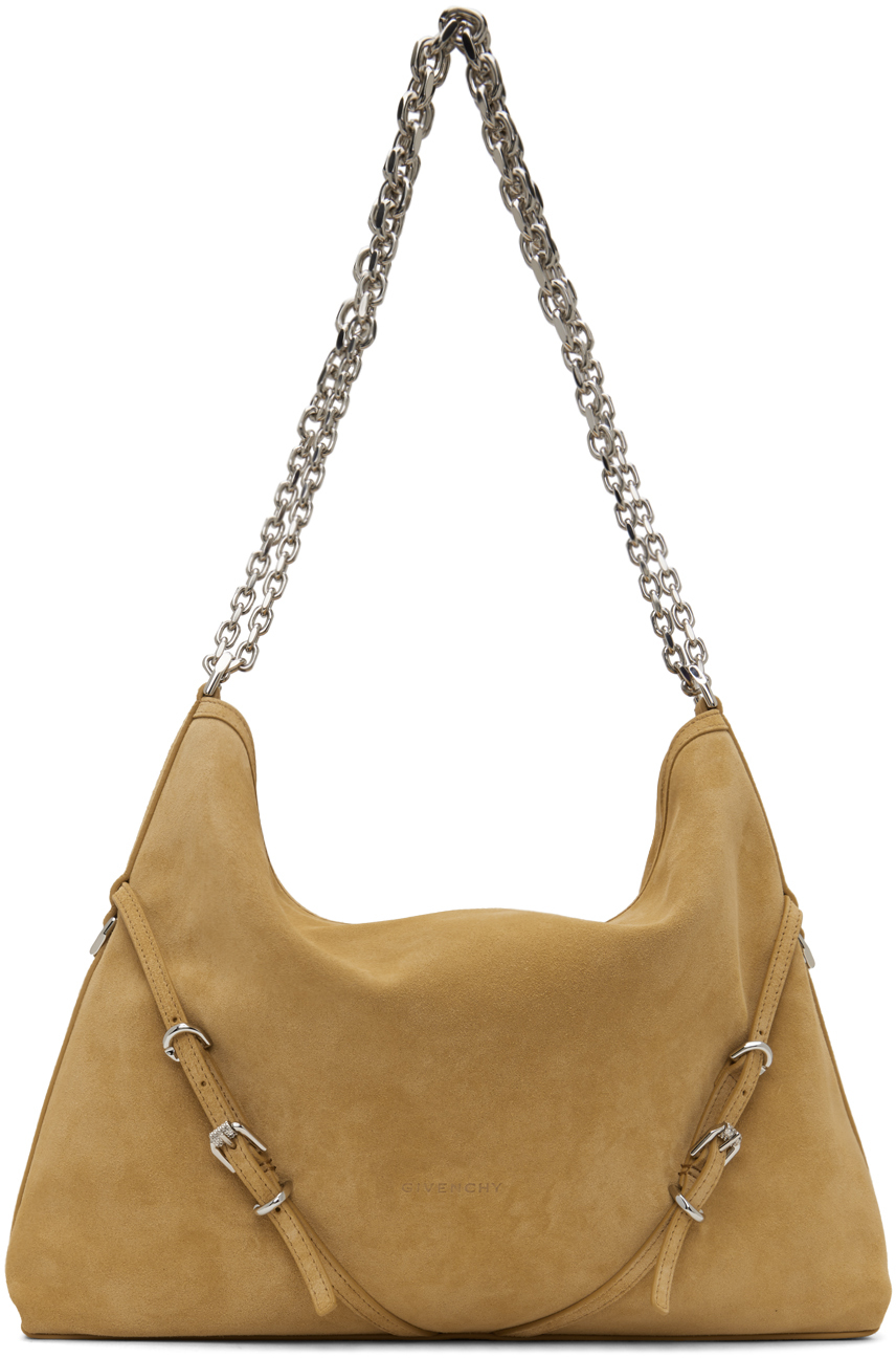 Shop Givenchy Tan Medium Voyou Chain Bag In 231-hazel