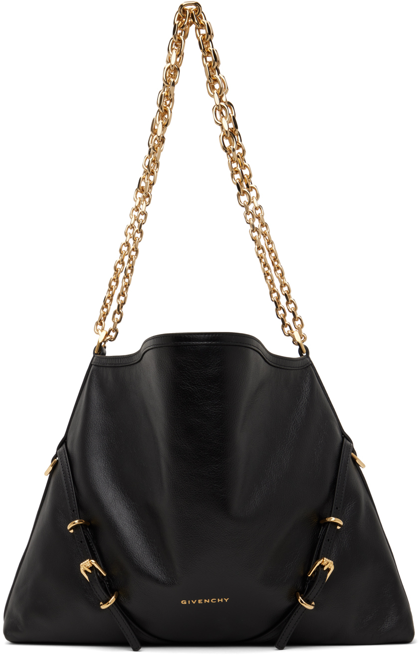 Givenchy Black Medium Voyou Chain Bag In 001-black