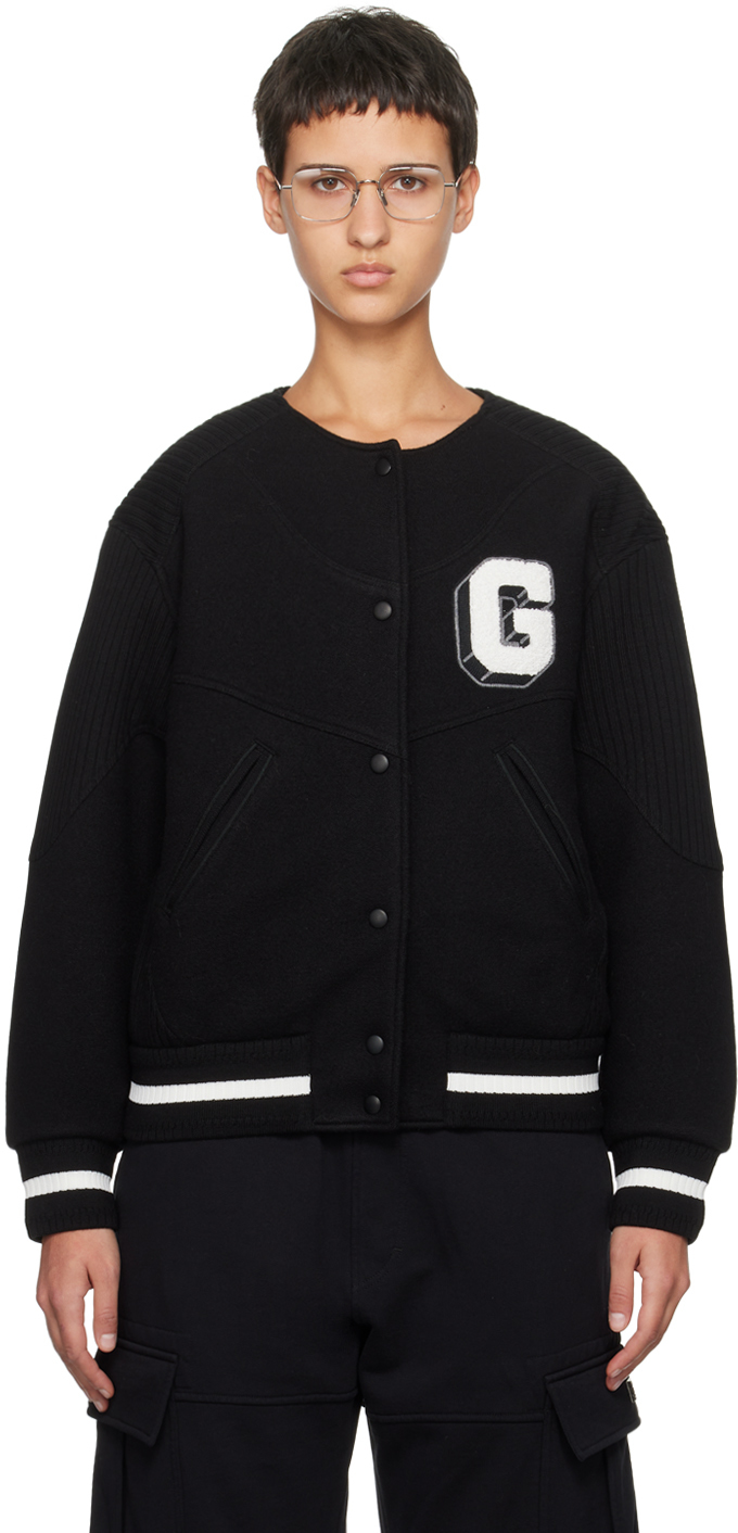 Shop Givenchy Black 'g' Patch Bomber Jacket In 001-black
