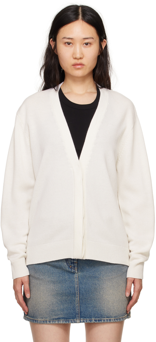 Givenchy White 4g Cardigan In 105 Ivory
