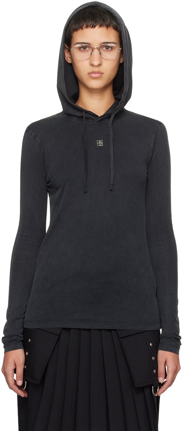 Givenchy Black Faded Hoodie In 011-faded Black