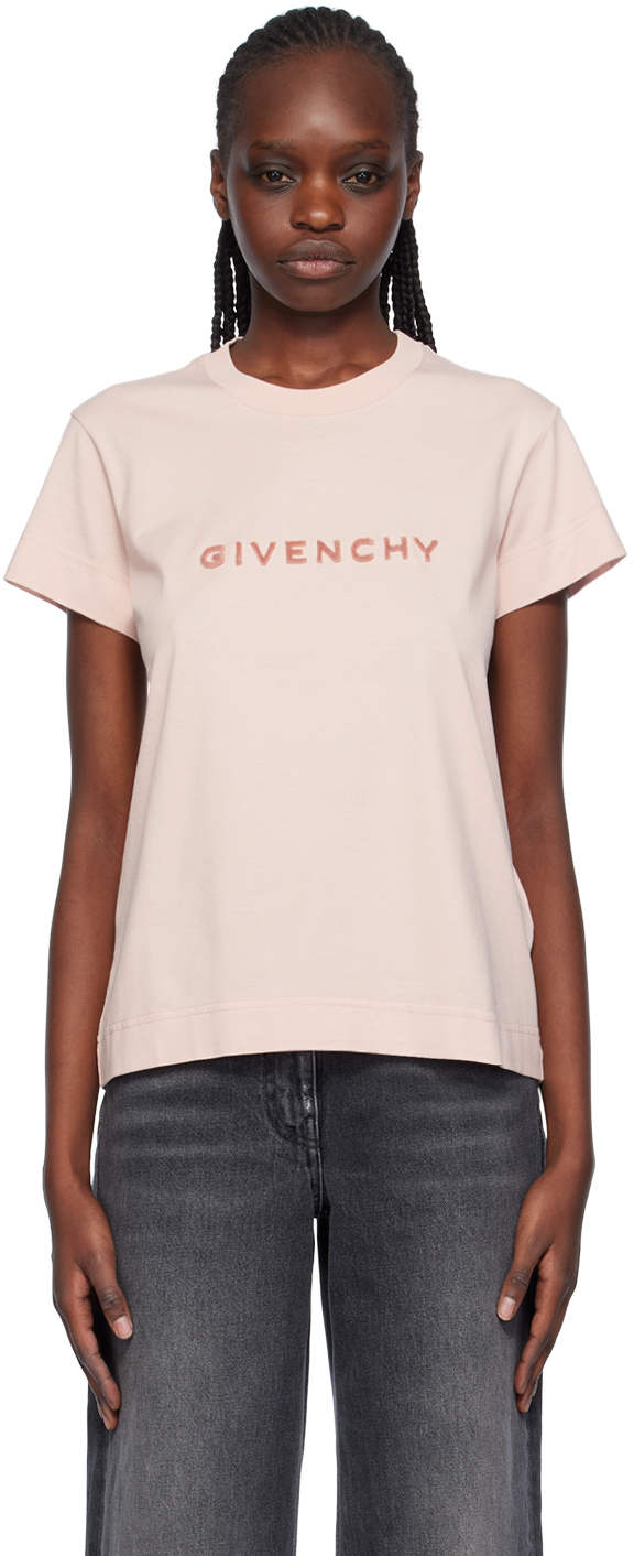 Givenchy Pink Fitted T-shirt In 682-blush Pink