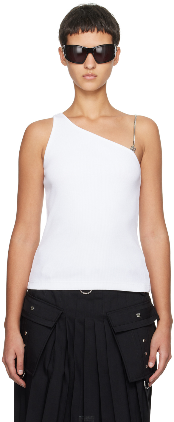 Givenchy Off-White Metallized Mesh Slim Fit Tank Top Givenchy