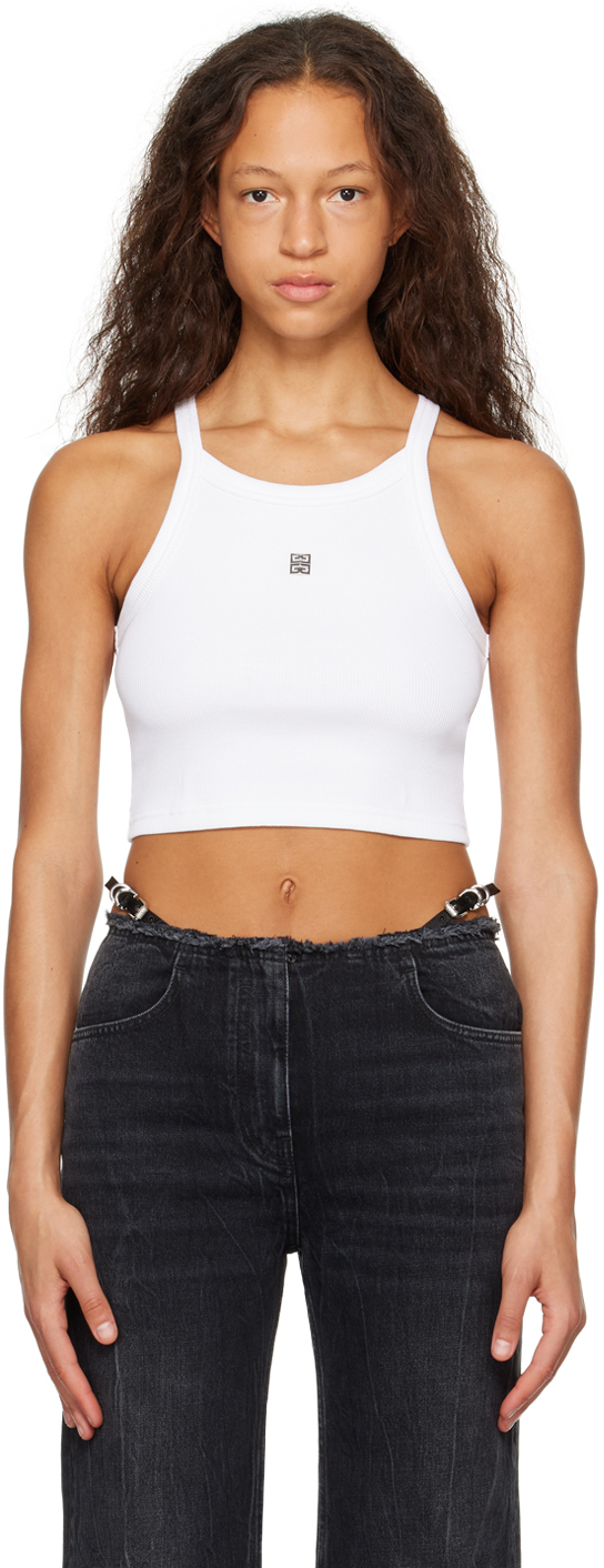Shop Givenchy White 4g Tank Top In 100-white