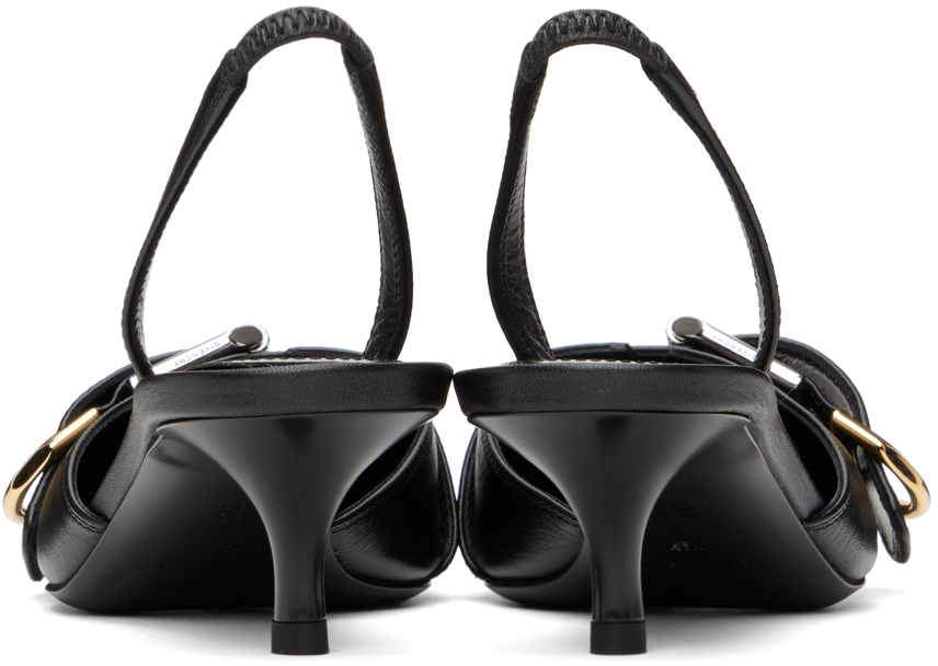 Shop Givenchy Black Voyou Slingback Heels In 001-black