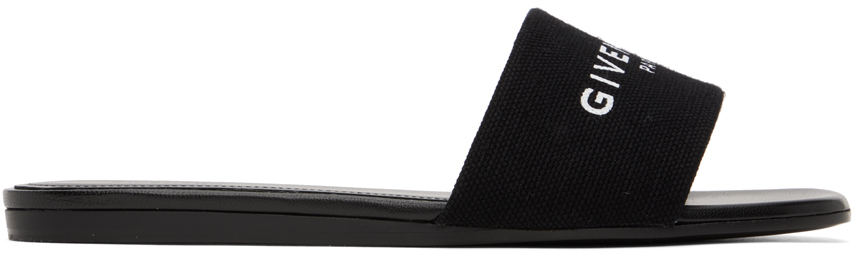 Black 4G Flat Sandals