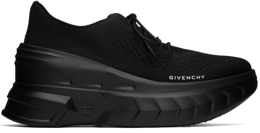Shop Givenchy Black Marshmallow Wedge Sneakers In 001-black