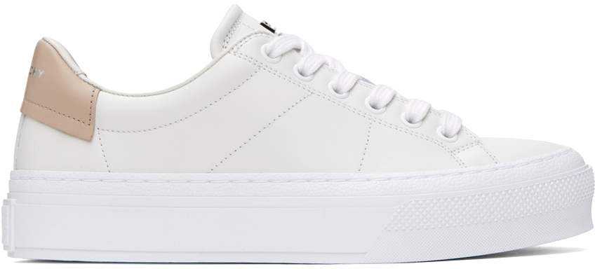 Shop Givenchy White & Beige City Sport Sneakers In 118-white/beige