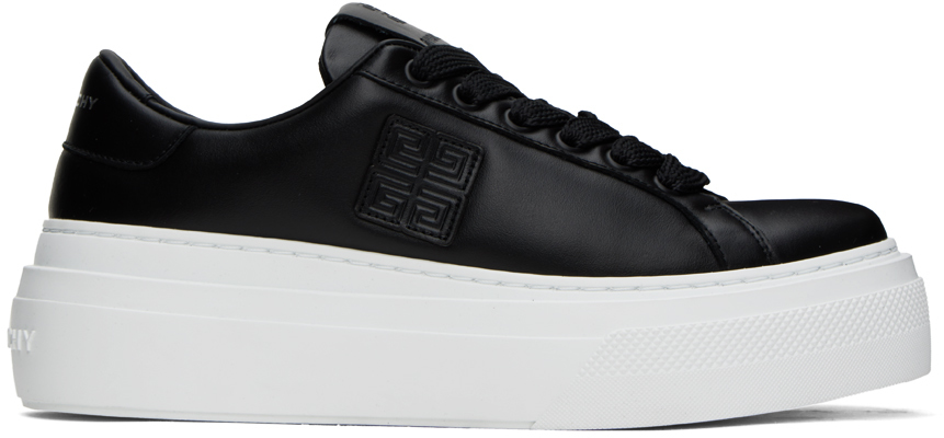 Givenchy Black City Platform Sneakers In 001-black