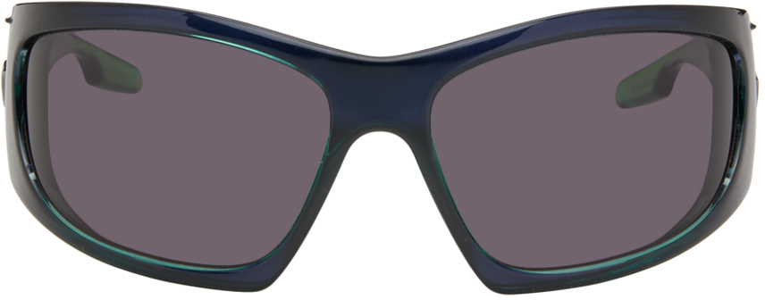 Givenchy Green & Blue Giv Cut Sunglasses In Light Green/other/sm