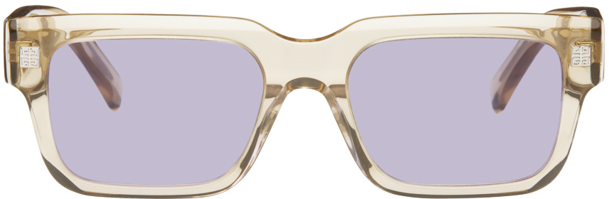 Givenchy Yellow Gv Day Sunglasses In Light Brown/violet