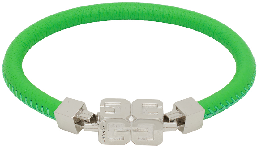 Shop Givenchy Green G Cube Bracelet In 322-bright Green