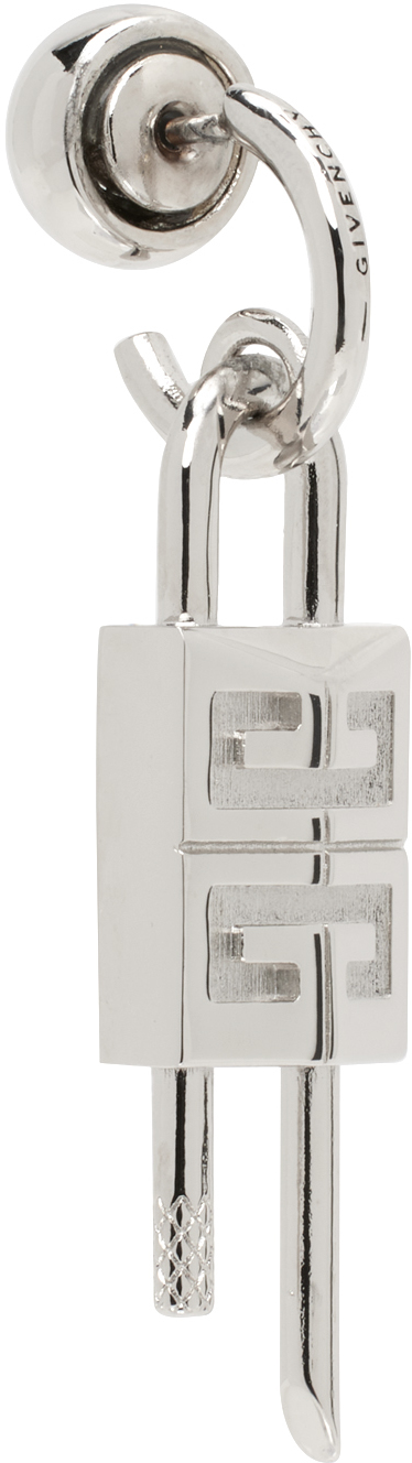 Givenchy Silver Lock Single Earring | Smart Closet