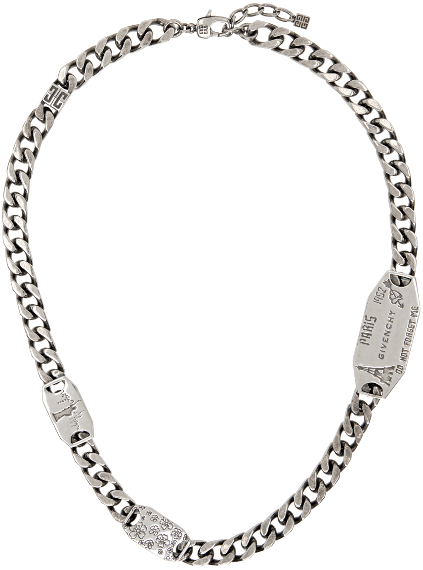 Shop Givenchy Silver City Necklace In 040-silvery