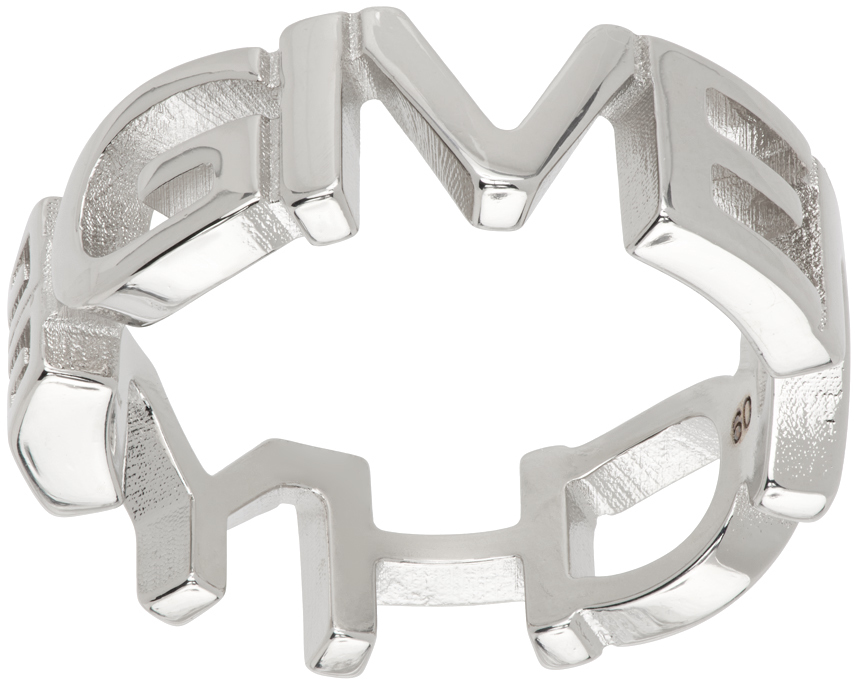 Givenchy Silver Letters Ring In 040-silvery