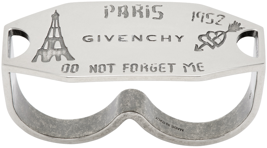 Shop Givenchy Silver City Ring In 040-silvery