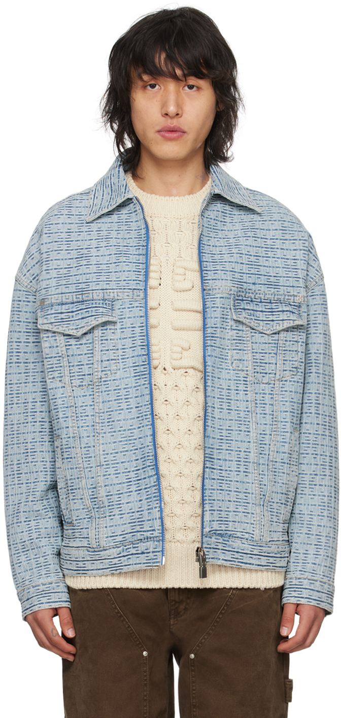 Blue 4G Denim Jacket by Givenchy on Sale