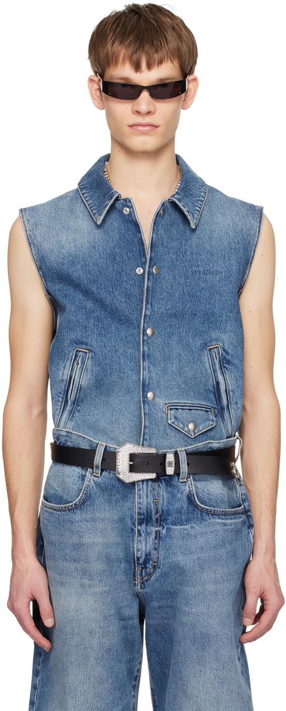 Givenchy Denim Vest In 415-indigo Blue