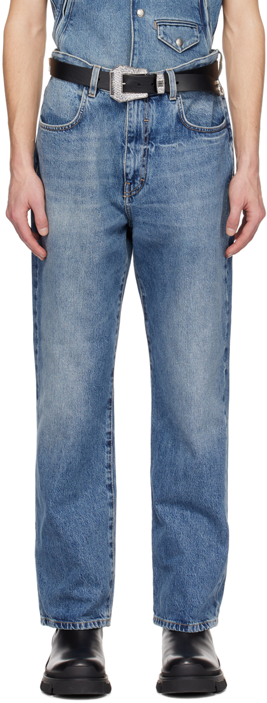 Givenchy Blue Faded Jeans In 415-indigo Blue