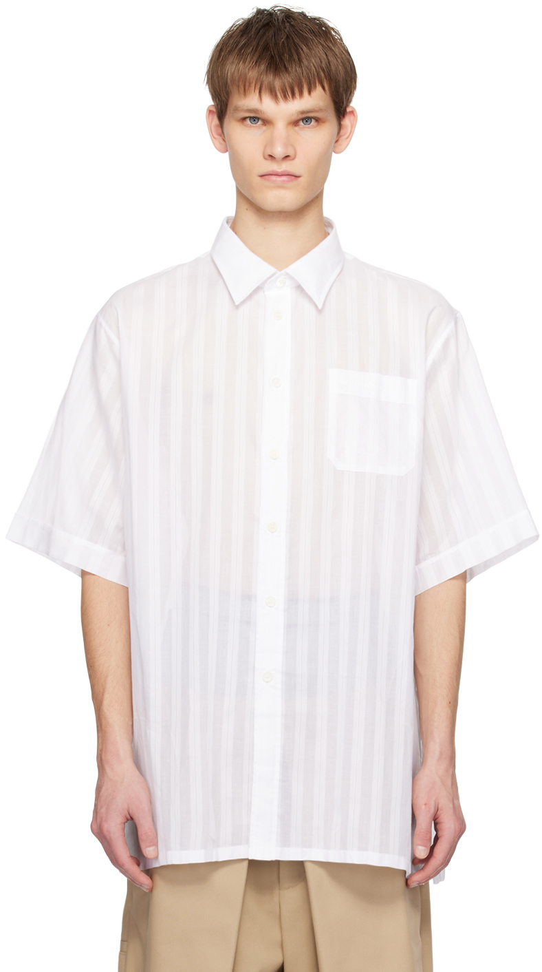 Givenchy White Striped Shirt In 100-white
