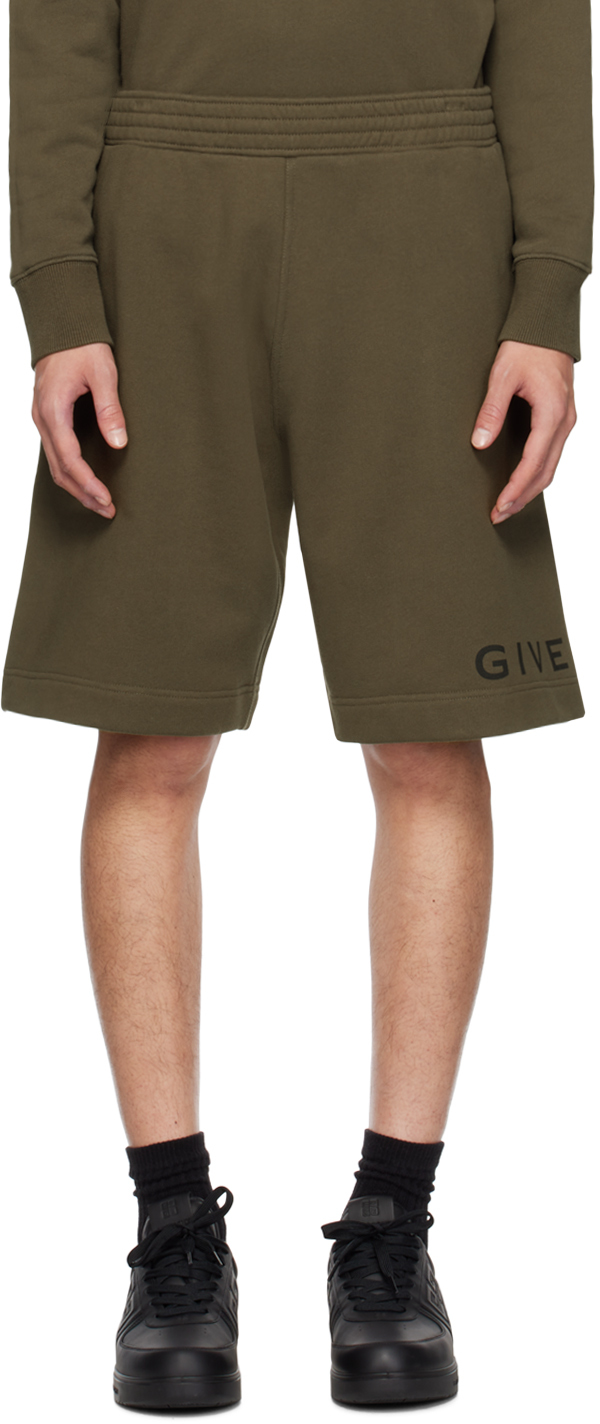 Givenchy Khaki 4g Shorts In 305-khaki