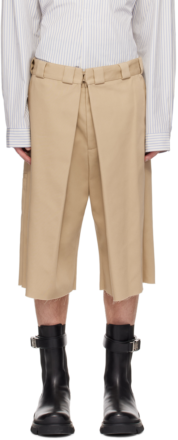 Shop Givenchy Beige Extra Wide Shorts In 250-beige
