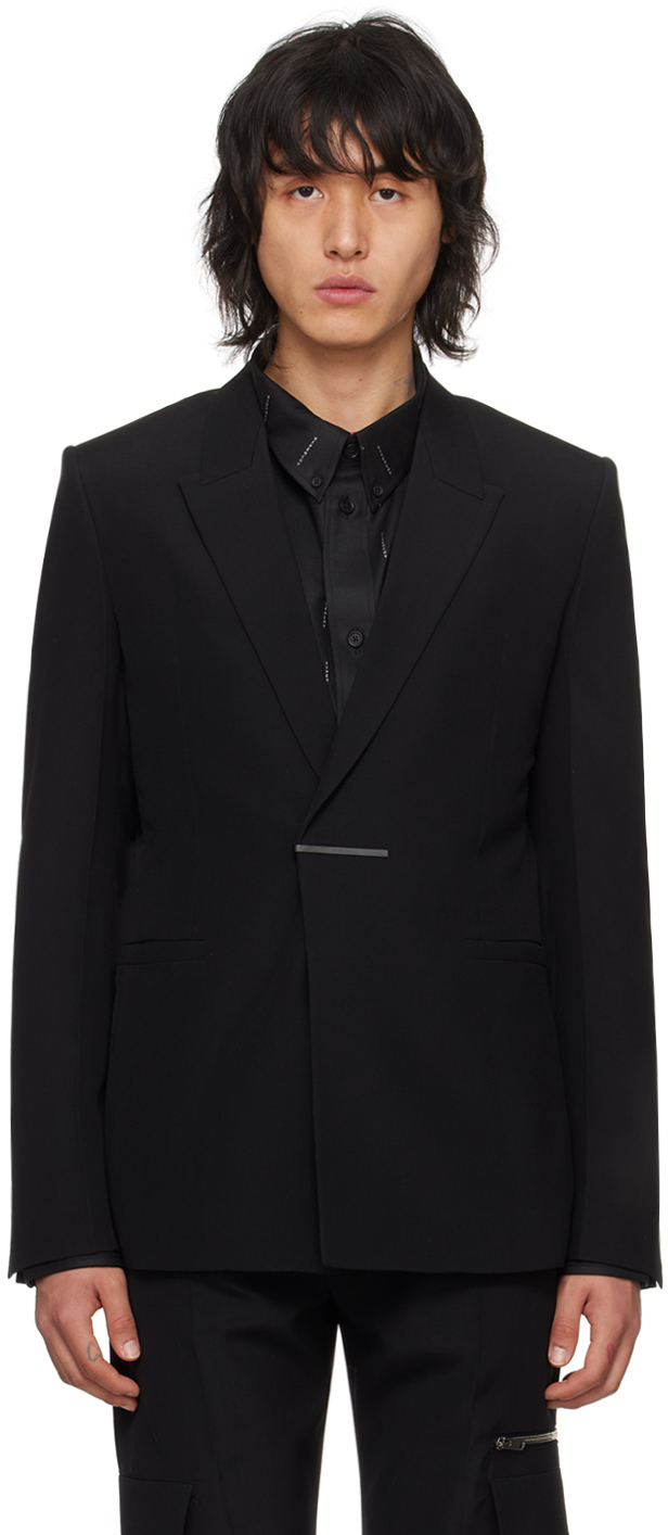 Shop Givenchy Black Slim-fit Blazer In 001-black