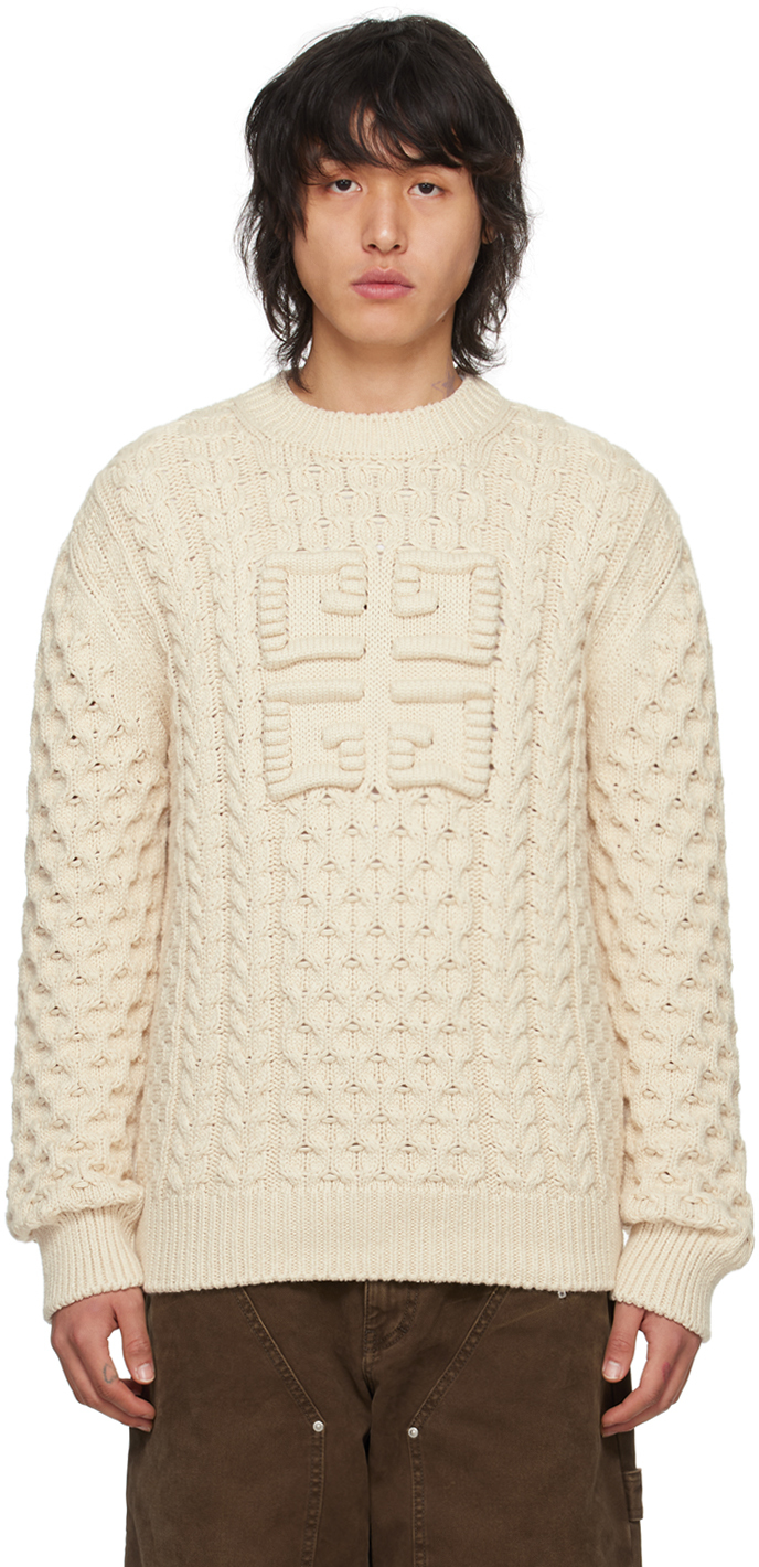 Shop Givenchy Off-white 4g Sweater In 156-cream