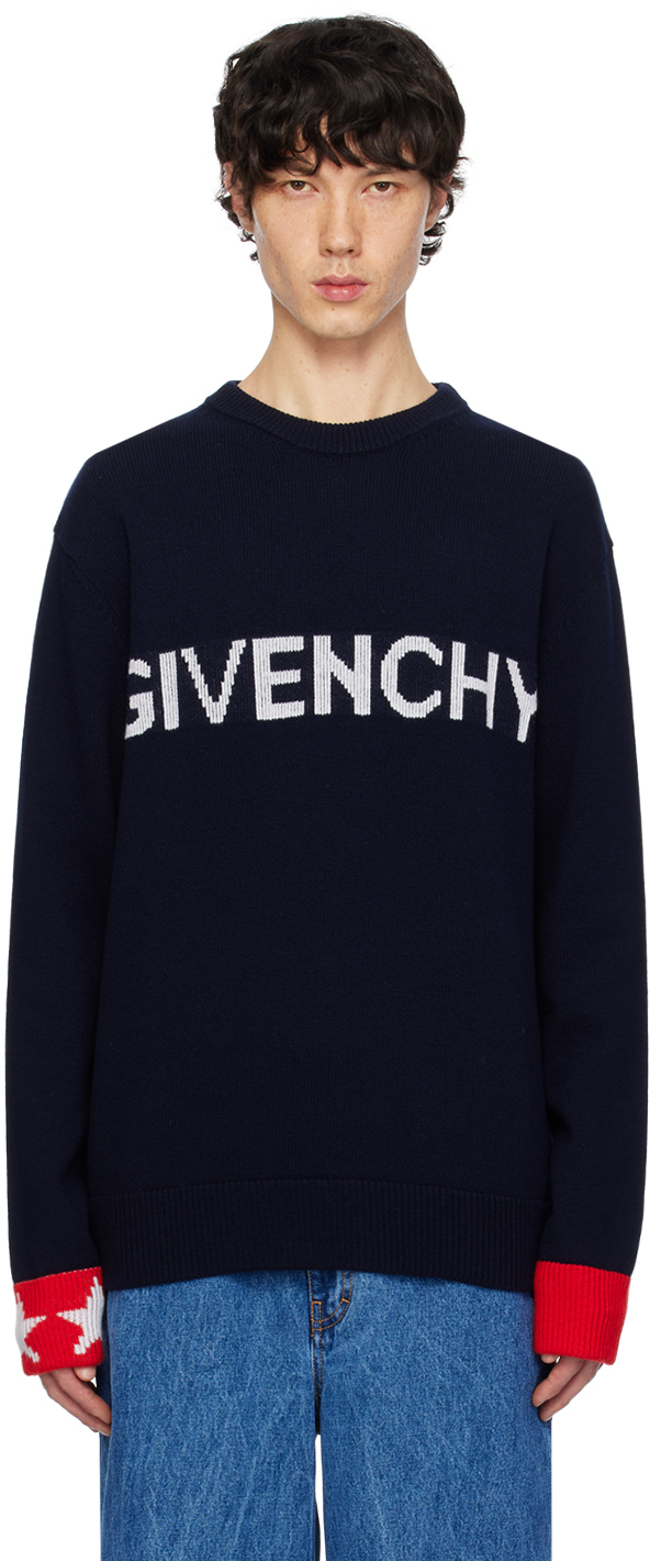 Navy Jacquard Sweater