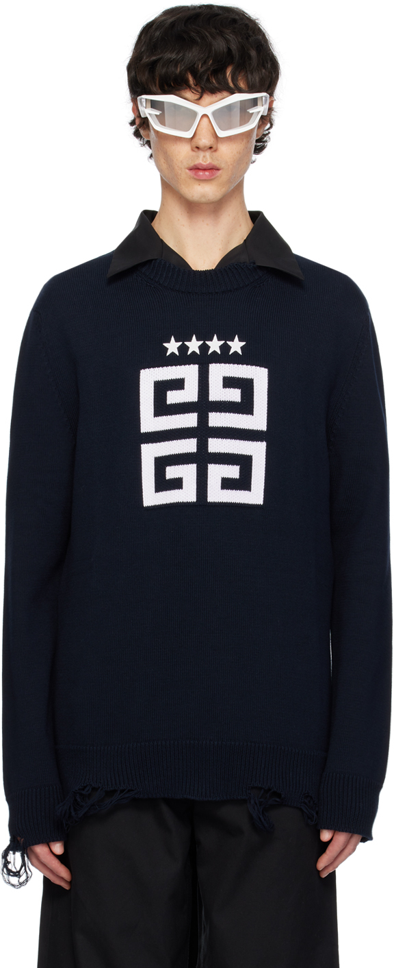 Navy 4G Stars Sweater